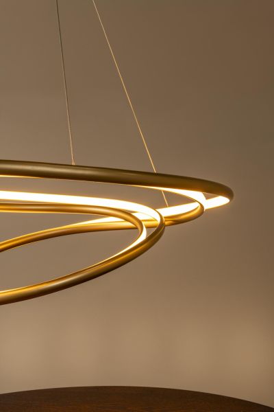 Lucide SARDANA - Pendant light - Ø 80 cm - LED Dim. - 1x74W 2700K - Matt Gold / Brass - Premium